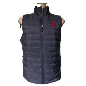 NEW Alabama Crimson Tide Colosseum Gray Fleece Zip Puffer Vest Jacket Men's L